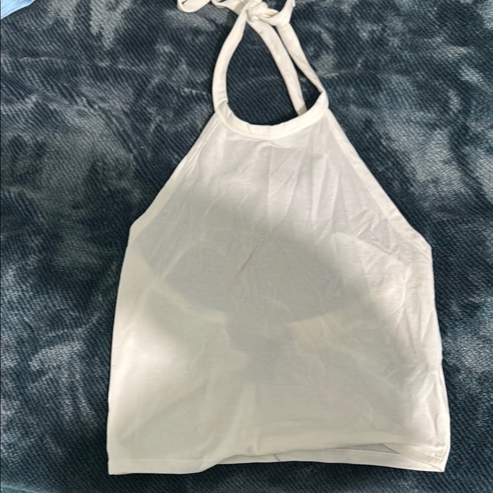 Cream Sleeveless Crop Tank Top